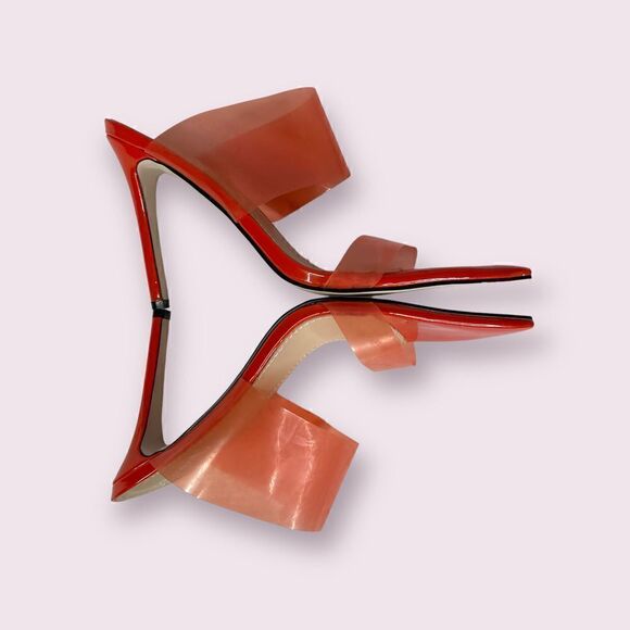 Vinianty Orange Tan Pointy Toe Sexy High Stiletto Heels Size 10 - Picture 3 of 6